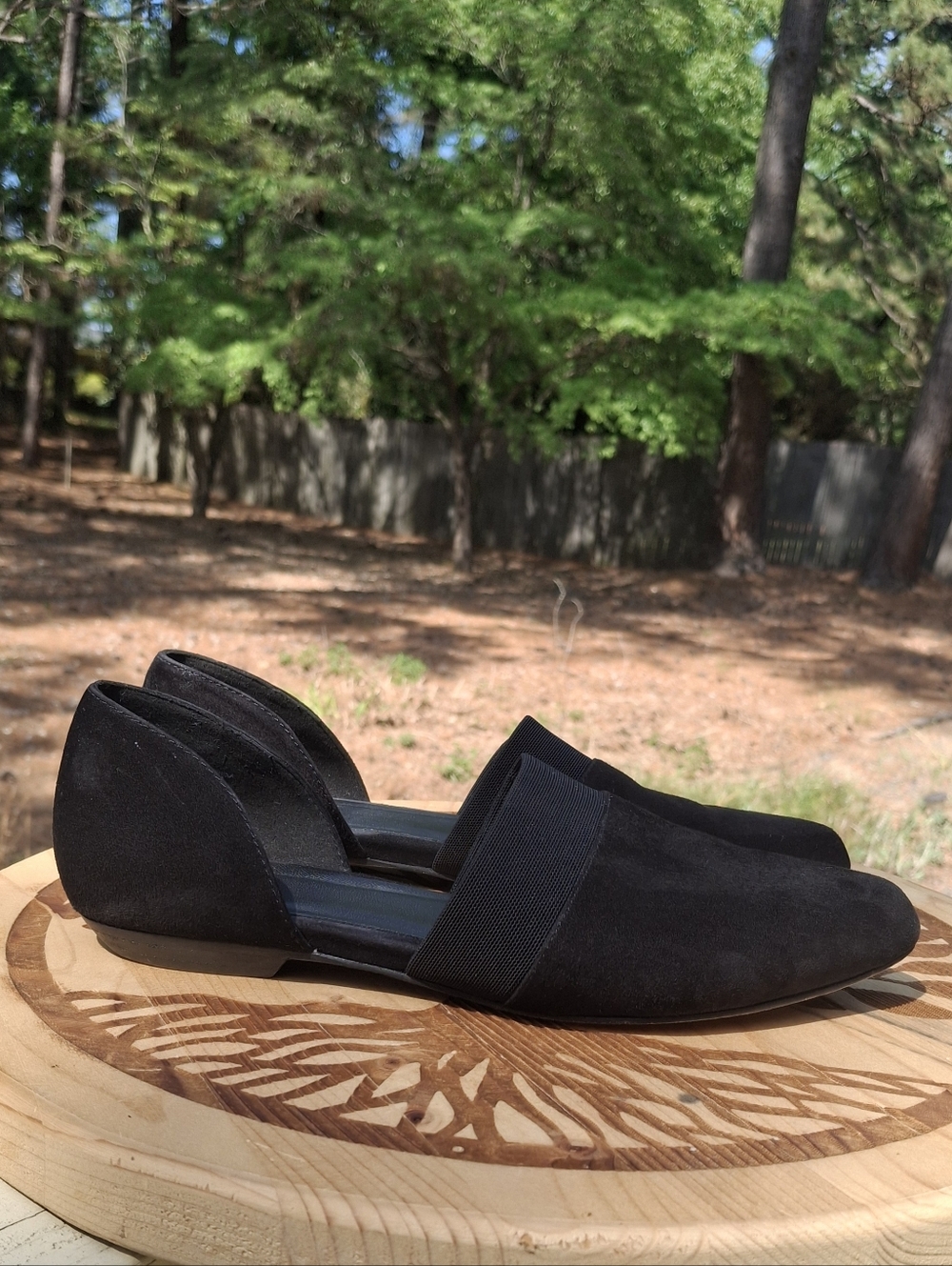 Eileen Fisher Ida Black Suede d'Orsay Pointy Toe Flex Fit Flats Size 7.5 - Picture 9 of 9
